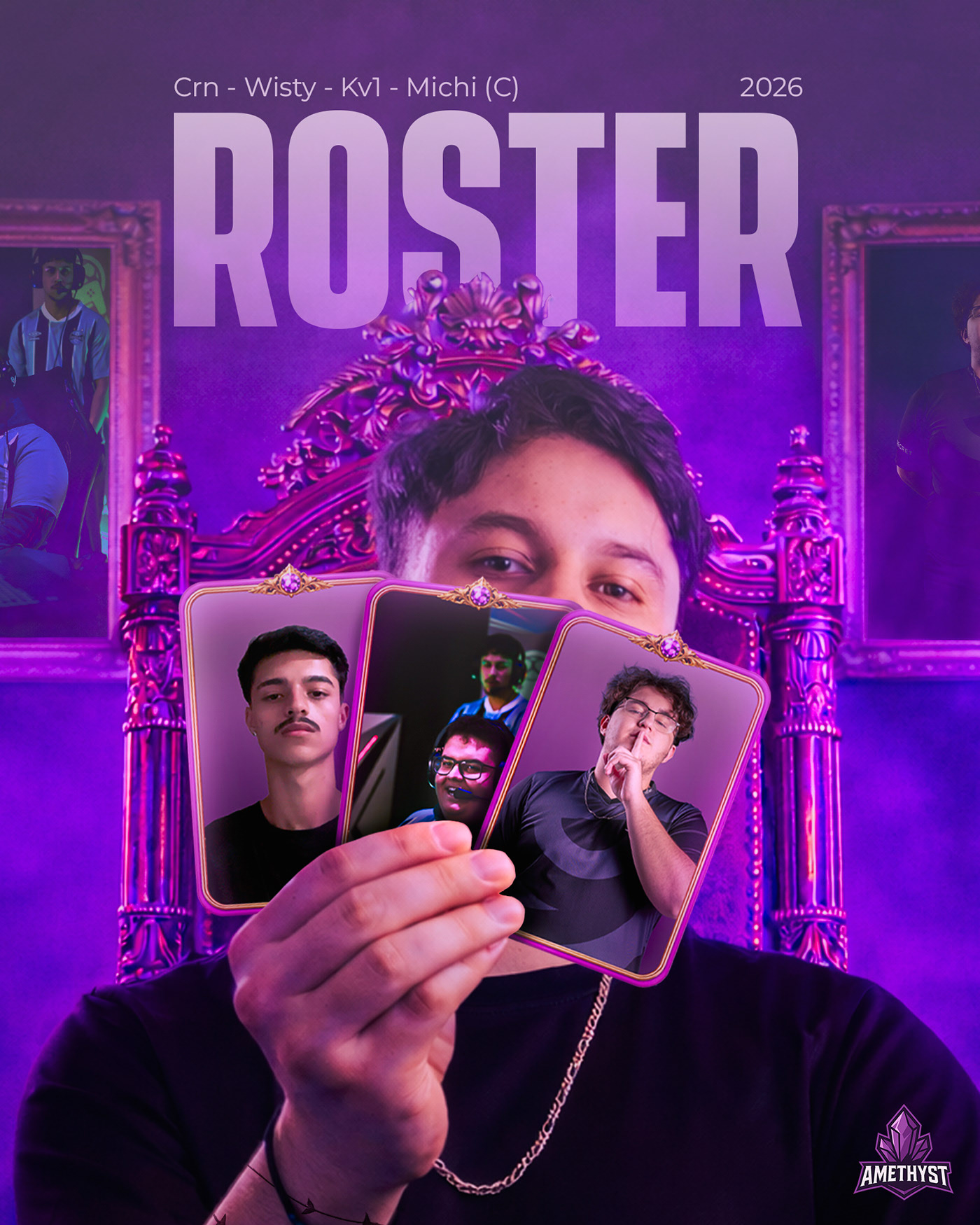 Esports player roster announcement graphic